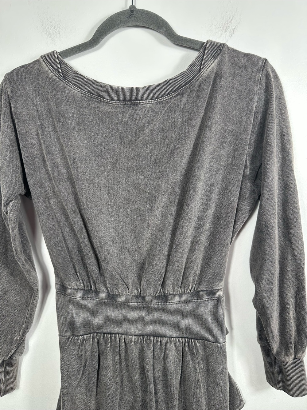 Daily Practice by Anthropologie Tie Front Lounge Mini Dress‎ Gray XS Petite - Picture 9 of 12